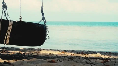 Swing On the Beach Stock Footage 58035215