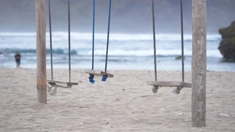 Swing on the beach Video stock 203880592