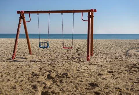 Swing on the beach Stock Photos
