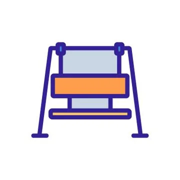 Swing bench icon vector outline illustration Stock Illustration