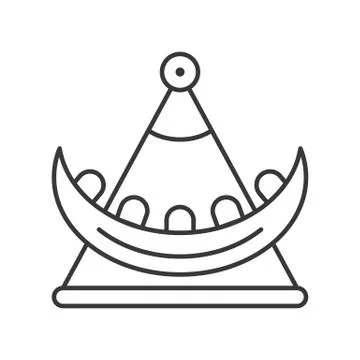 Swing boat vector icon, amusement park related line style Ilustración de archivo