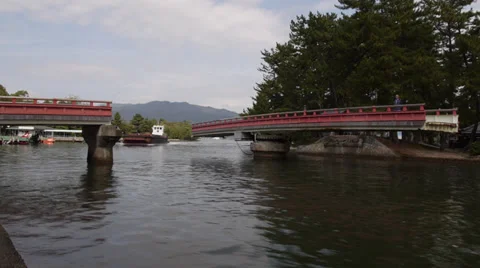 Swing Bridge in Amanohashidate Time Lapse Stock Footage 32370623