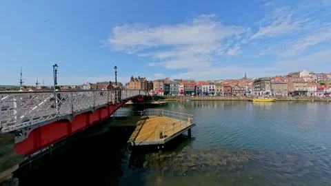 Swing Bridge over the River Esk, Whitby Stock-Footage 245432091