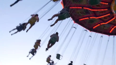Swing Carnival Ride Stock Footage 76238551