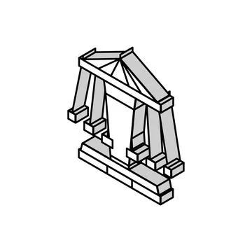 Swing carousel isometric icon vector illustration Illustrazione stock