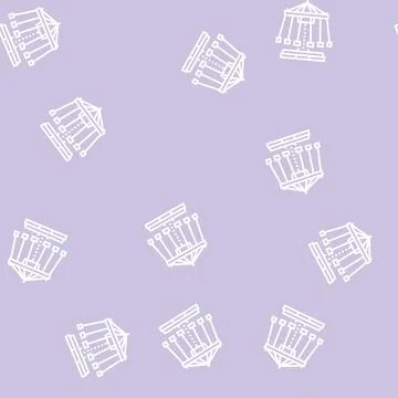 Swing carousel line seamless pattern Illustrazione stock