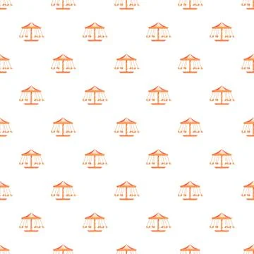 Swing carousel ride pattern for amusement park theme Illustrazione stock