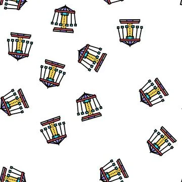 Swing carousel vector seamless pattern Illustrazione stock