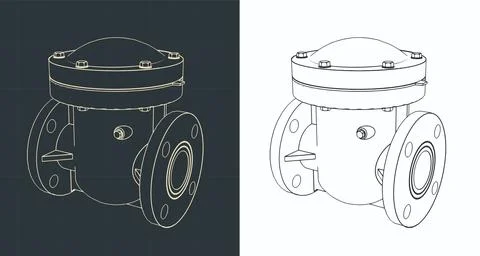 Swing check valve Stock Illustration