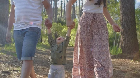 Swing child walk fun Stock Footage 104915449
