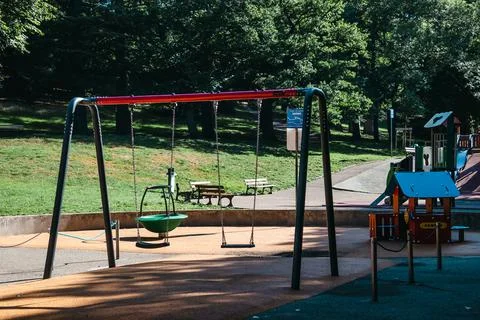 Swing in a children's park Foto stock