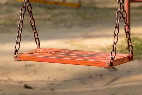 Swing close up on bury background, select focus Stock Photos
