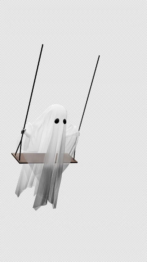 Swing cloth ghost portrait alpha background 库存影片 337983612