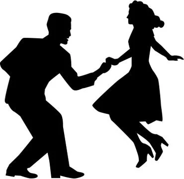 Swing dance couple Stock Illustration