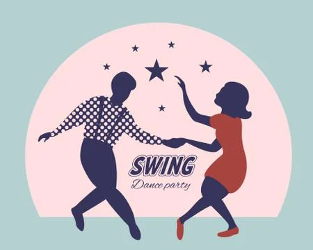 Swing dance party poster Stock Illustration