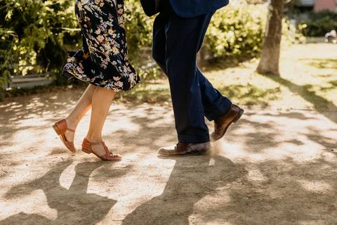 Swing Dancing in the sun rays Stock Photos
