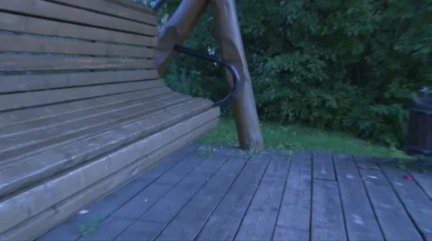 Swing empty wooden swing Stock Footage 55768023