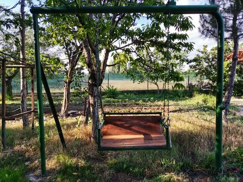 Swing in the garden. Foto stock