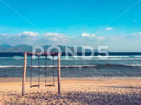 Swing on Gili island Stock Photos