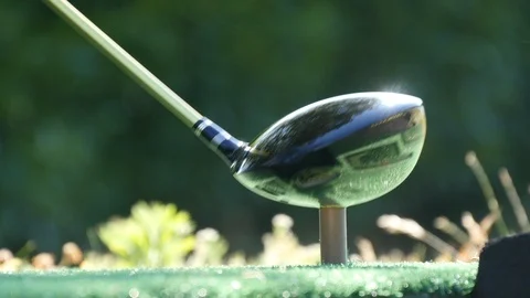 Swing golf close up on practice Stock Footage 91786192