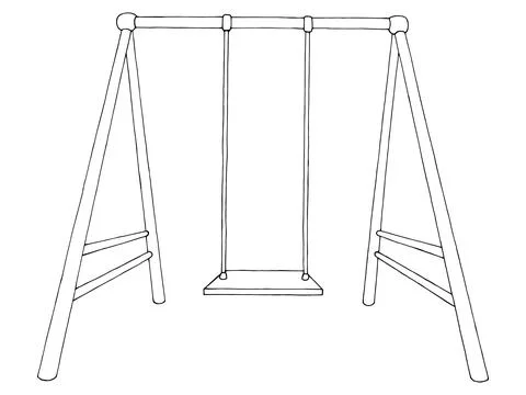 Swing graphic black white isolated sketch illustration vector Stock Illustration
