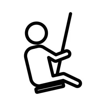 Swing icon linear logo mark in black and white Stock Illustration