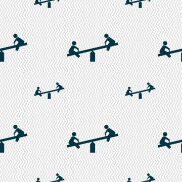 Swing icon sign. Seamless pattern with geometric texture. Vector Stock Illustration