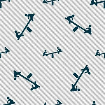 Swing icon sign. Seamless pattern with geometric texture. Vector Stock Illustration