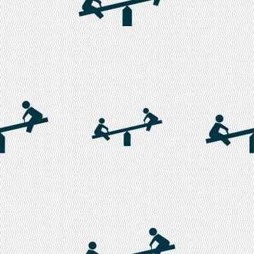 Swing icon sign. Seamless pattern with geometric texture. Vector 스톡 일러스트