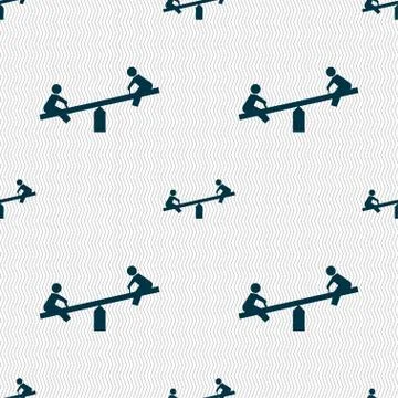 Swing icon sign. Seamless pattern with geometric texture. Vector Stock Illustration