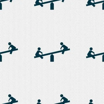Swing icon sign. Seamless pattern with geometric texture. Vector Stock Illustration
