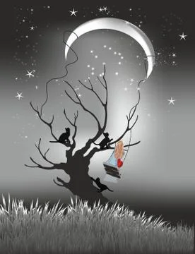 On the swing Stock Illustration