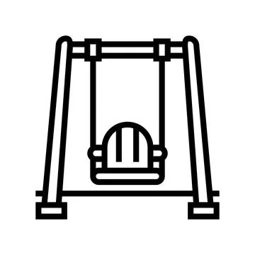 Swing kindergarten line icon vector illustration Stock Illustration