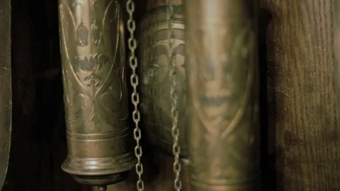 Swing of a pendulum clock Stock Footage 83750355