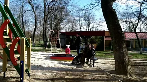 Swing on playground Stock Footage 41103940