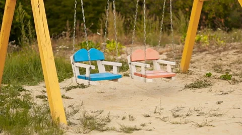 Swing on the playground Stock Footage 68931870