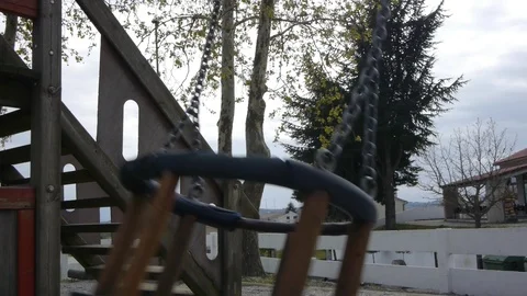 Swing in the playground. Stock Footage 122201356