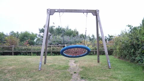 Swing in Playground Park Swinging A Continuous Sequence Pt2 of 9 Stock Footage 240675239