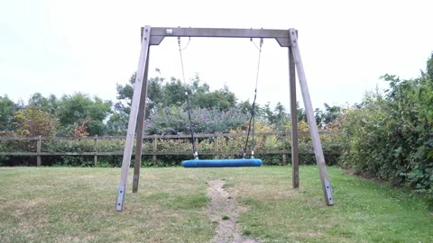 Swing in Playground Park Swinging A Continuous Sequence Pt5 of 9 Stock Footage 240679628