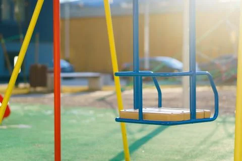 Swing on the playground Stock Photos