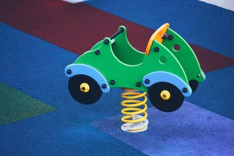 Swing in the playground Foto stock