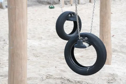 Swing on the playground Foto stock