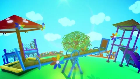 Swing playground under the summer sky. Stock Footage 162094314
