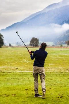 Swing practicing in the morning Stock Photos