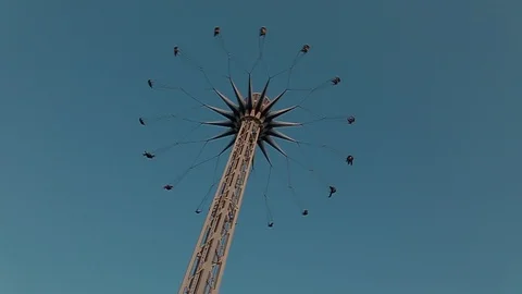 Swing Ride Amusement Theme Park Spinning Thrill Stock Footage 96773100