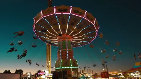 Swing ride at the Big E Stock Footage 30476462