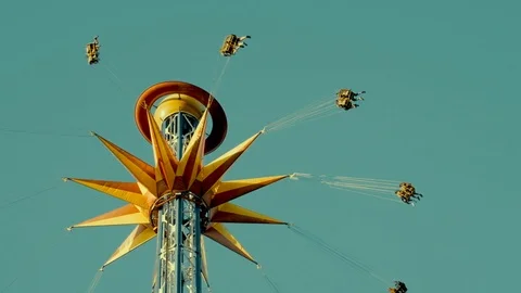 Swing ride on funfair Stock Footage 91607750