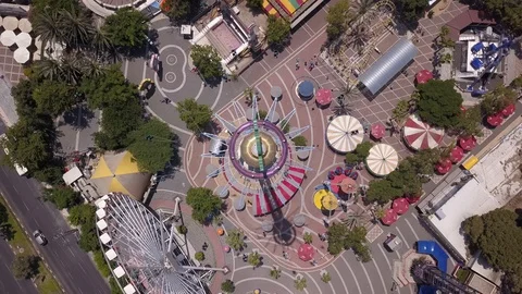 Swing ride top shot Stock Footage 85999134