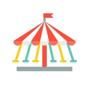 Swing ride vector icon, amusement park related flat style Ilustración de archivo