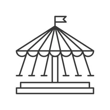 Swing ride vector icon, amusement park related line style Ilustración de archivo
